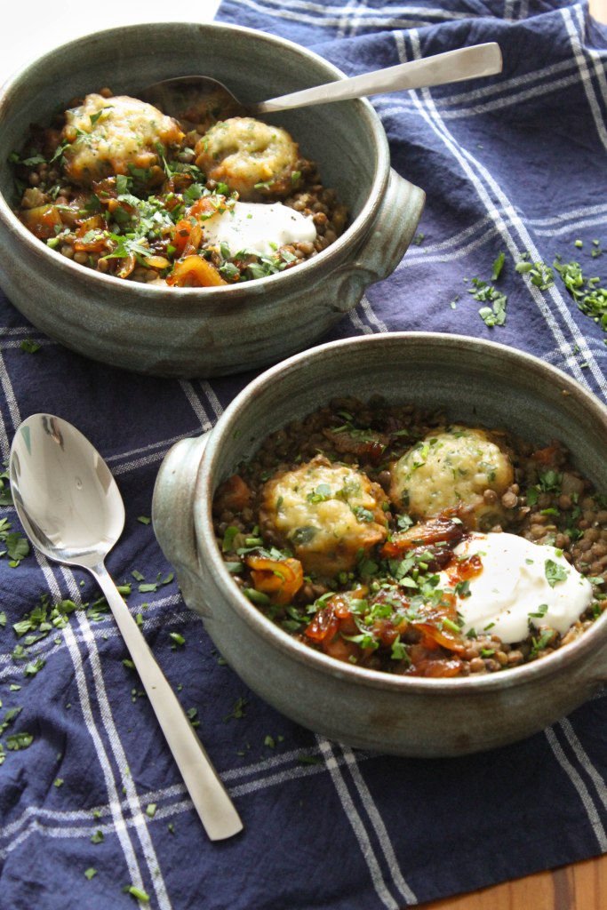 Lentil Stew Recipe with Parsley Dumplings
