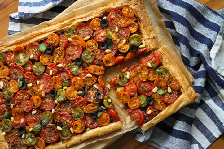 Roasted tomato & caramelised onion tart recipe 