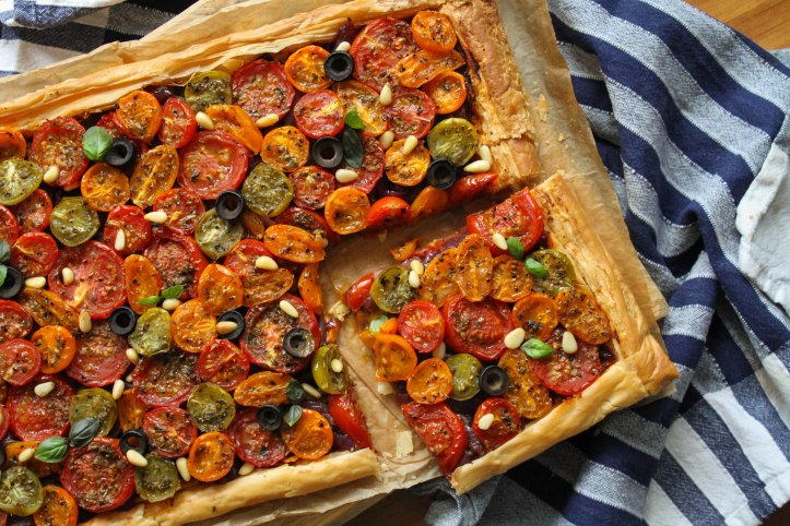 Roasted tomato & caramelised onion tart recipe 