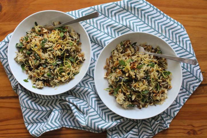 wild garlic and aubergine rice recipe