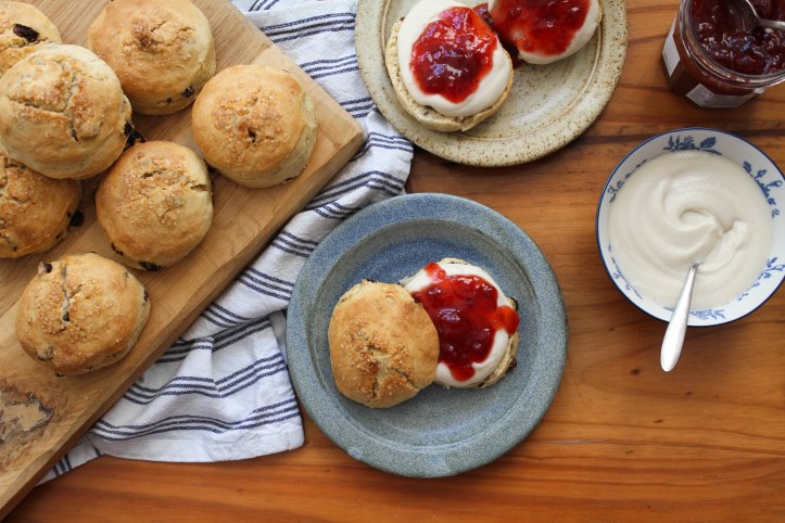 vegan scones with jam and cream